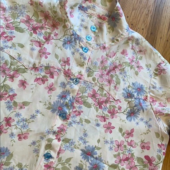 Vintage Floral Button Up Top 70s - Picture 6 of 6